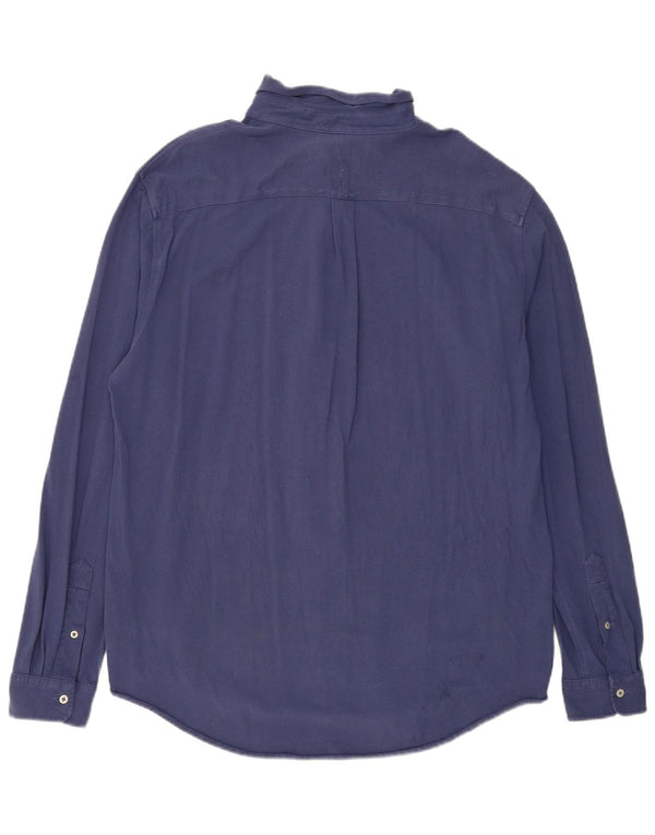 Ralph Lauren Camisa alta para hombre XL Algodón azul marino