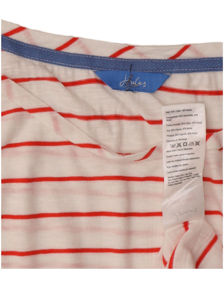 JOULES Camiseta para mujer Top UK 46 Large White Stripe Cotton