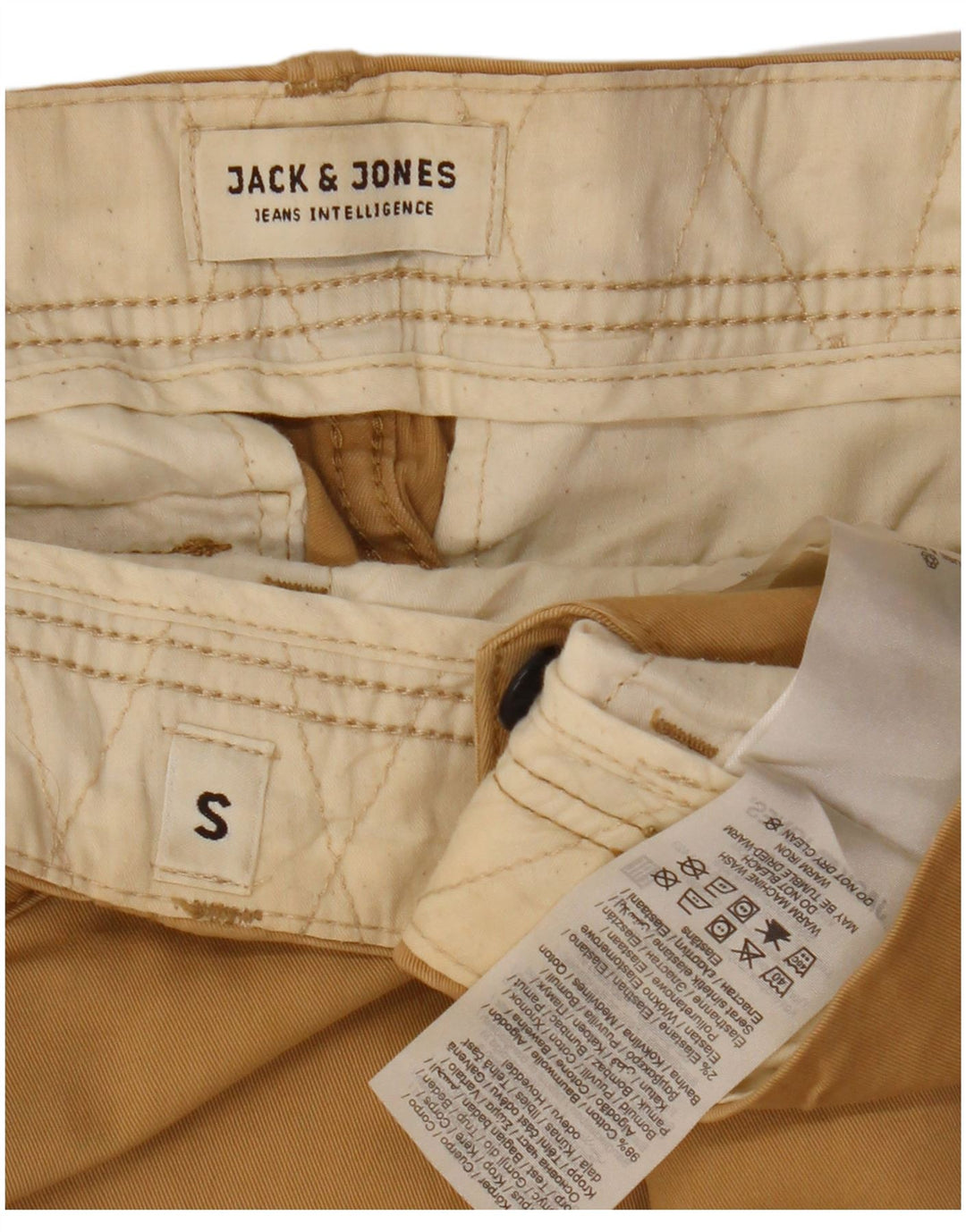 JACK & JONES Pantalones cortos tipo cargo para hombre Small W32 Algodón beige