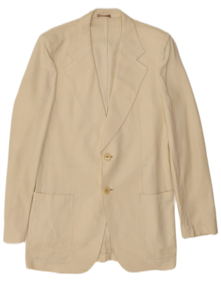 Lebole Chaqueta tipo blazer de 2 botones para hombre UK 36 Small Off White