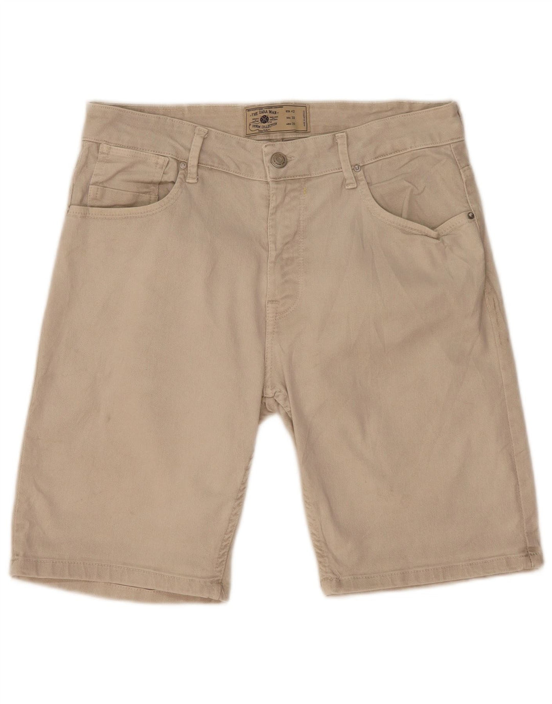 Zara Pantalones cortos casuales para hombre EU 42 Large W32 Beige