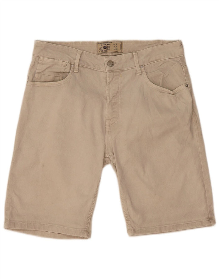 Zara Pantalones cortos casuales para hombre EU 42 Large W32 Beige