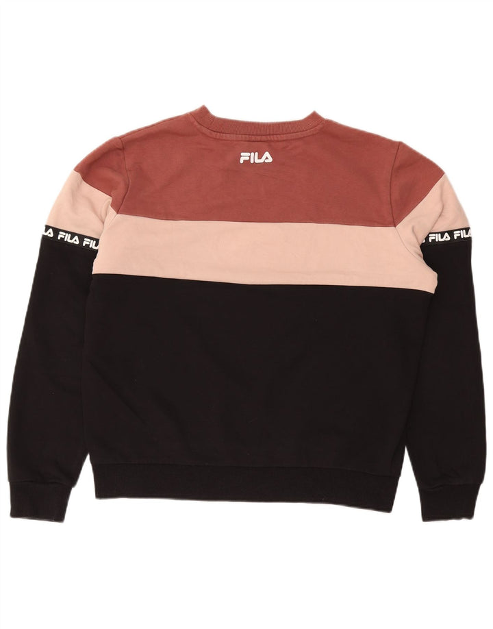 FILA Sudadera gráfica para mujer Jumper UK 40 Medium Black Colourblock