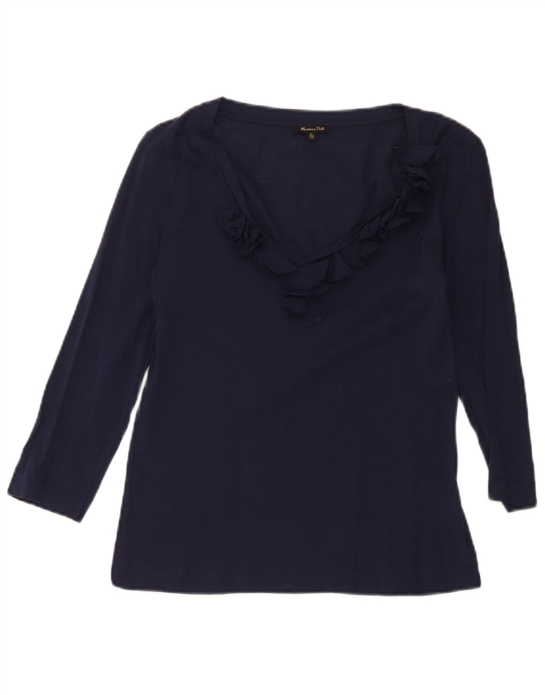 Massimo Dutti Blusa Manga 3/4 Mujer UK 40 Medium Azul Marino