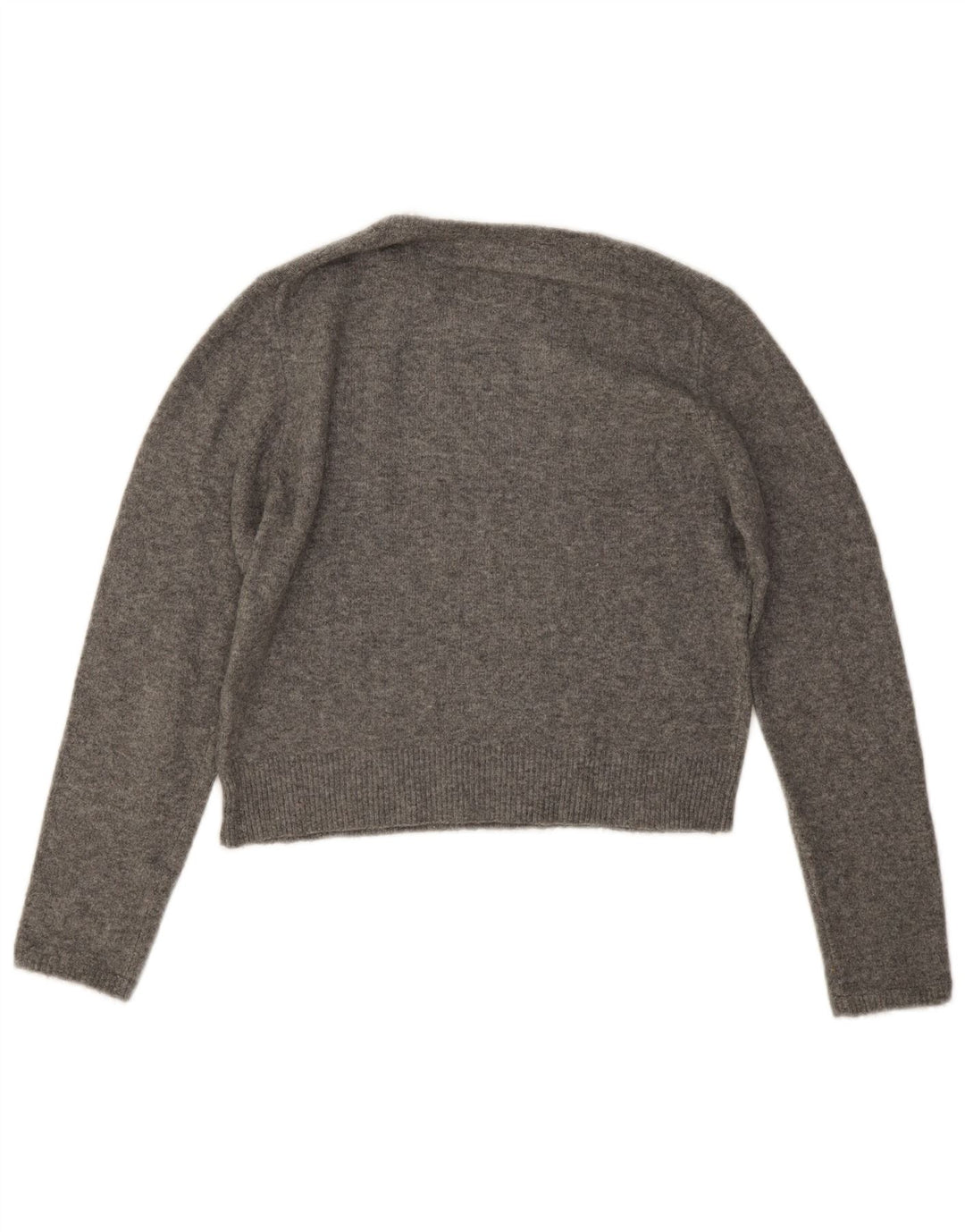 Zara Suéter Corto con Cuello Redondo para Mujer UK 44 Gris Medio