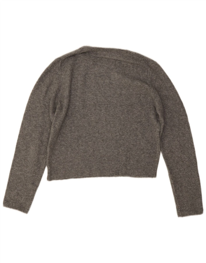 Zara Suéter Corto con Cuello Redondo para Mujer UK 44 Gris Medio