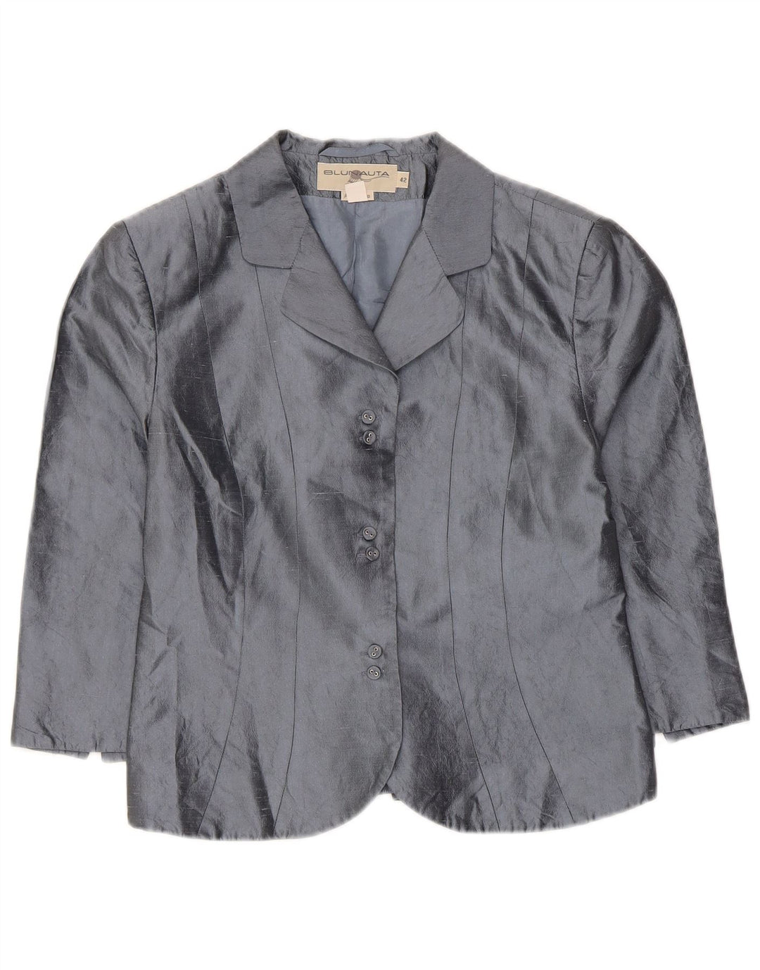 Blunauta Chaqueta corta para mujer con 6 botones IT 42 Seda gris medio