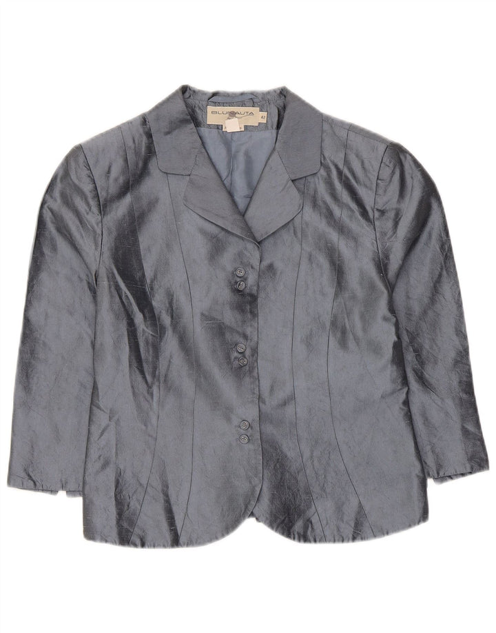 Blunauta Chaqueta corta para mujer con 6 botones IT 42 Seda gris medio