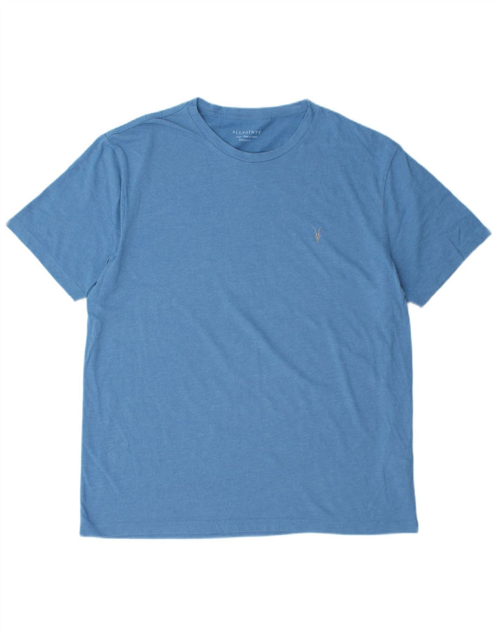 All Saints - Camiseta de corte regular para hombre, talla grande, algodón azul