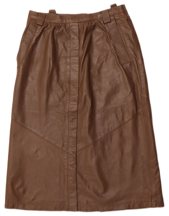 BARDEHLE Falda de cuero para mujer EU 40 Mediana W28 Marrón