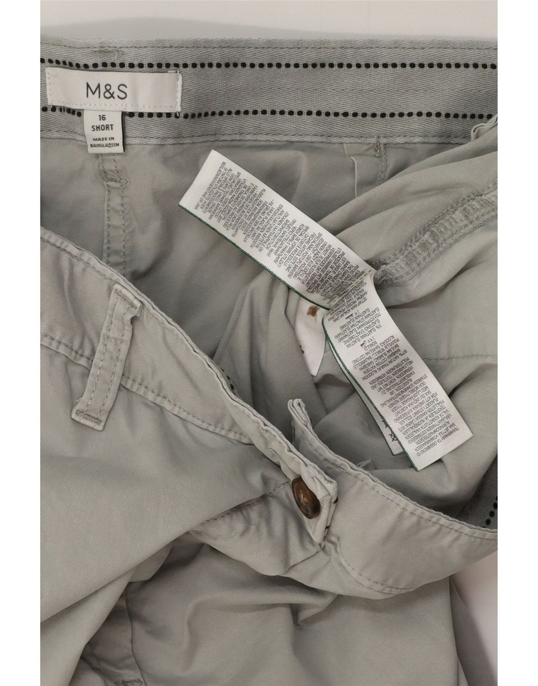 Marks & Spencer Pantalones cortos para mujer UK 40 Large W36 L26 Algodón gris