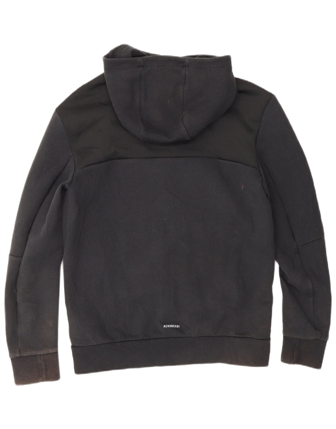 Adidas - Sudadera con capucha y cremallera para hombre, tamaño pequeño, algodón a rayas, color negro