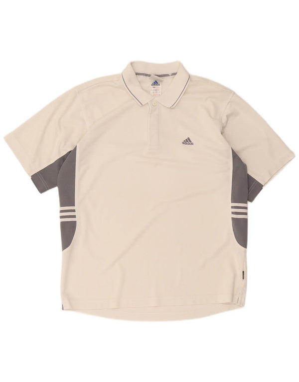 Adidas - Polo Climalite para hombre, talla 40/42, color blanco mediano