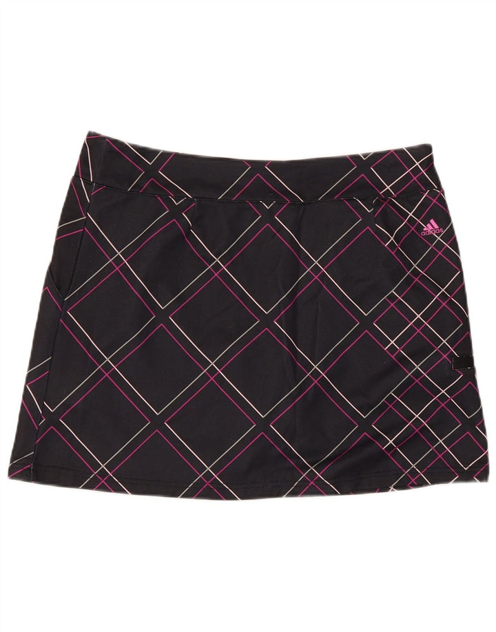 Adidas Mujer Climacool Skort UK 14 Mediano Negro Cuadros Poliéster