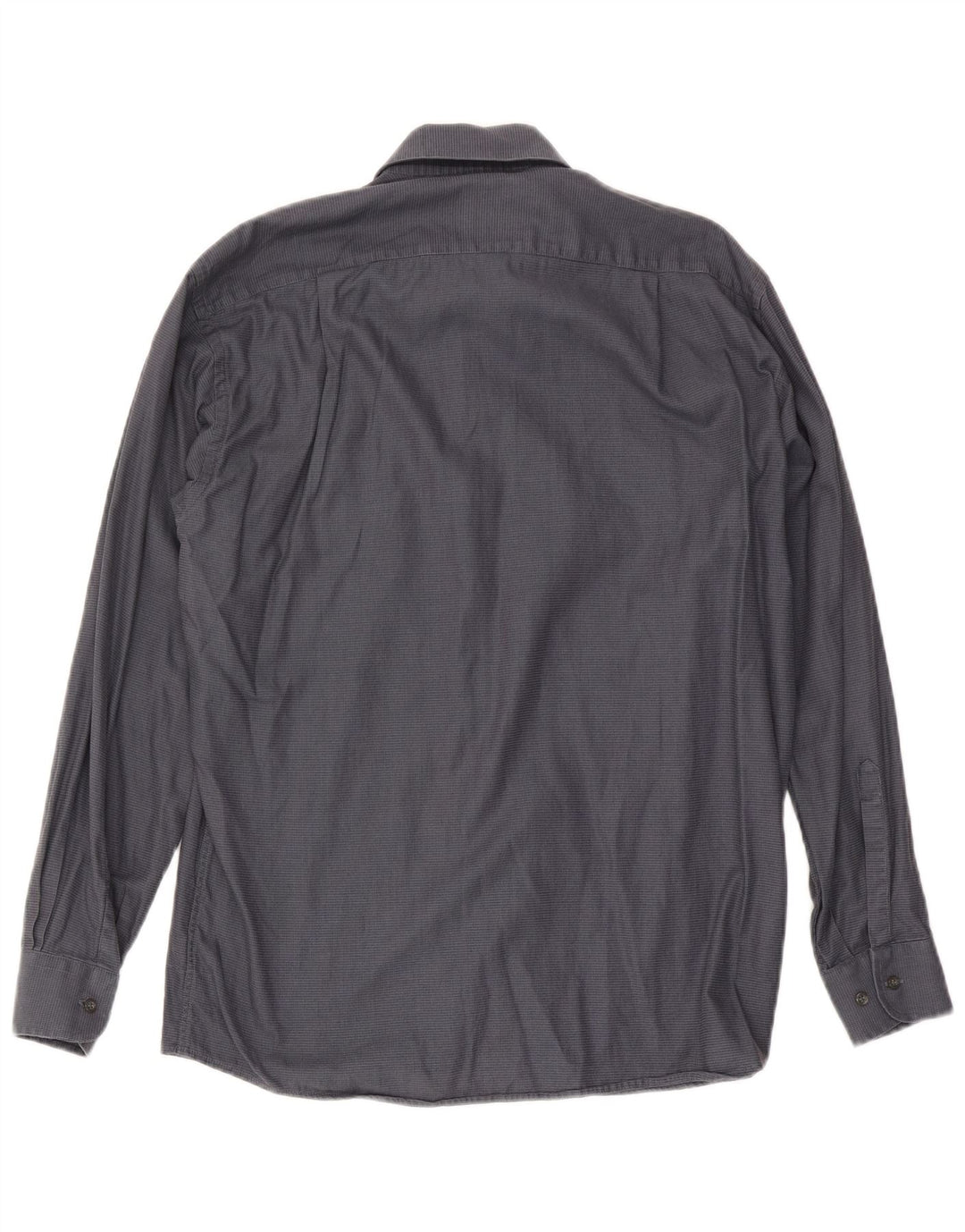 Roccobarocco Camisa para hombre Talla 40 15 3/4 Algodón a cuadros gris medio