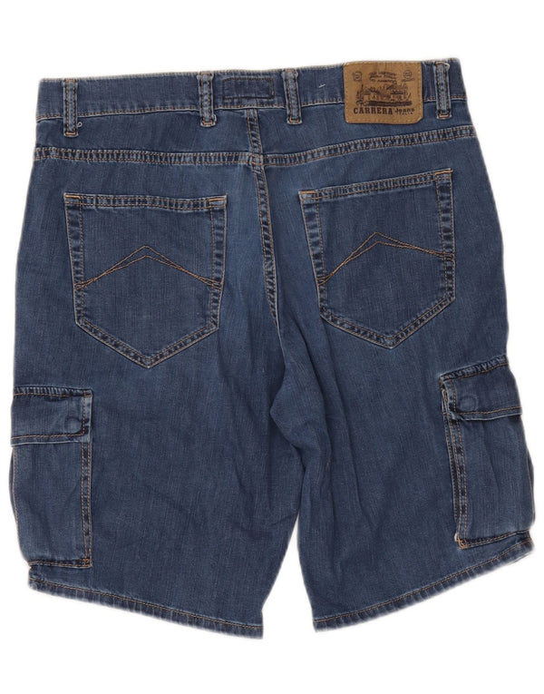 Carrera Mens 618 Denim Cargo Shorts W34 Grande Azul Algodón