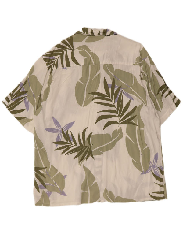 Puritan Camisa de manga corta para hombre Talla 42/44 Grande Verde Floral Hawaiano