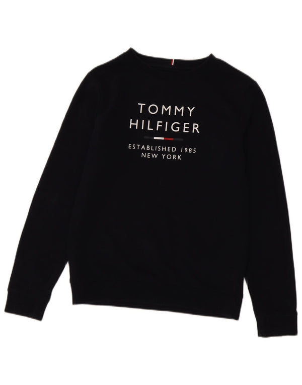 Tommy Hilfiger Sudadera estampada para niños 15-16 años Azul marino Algodón
