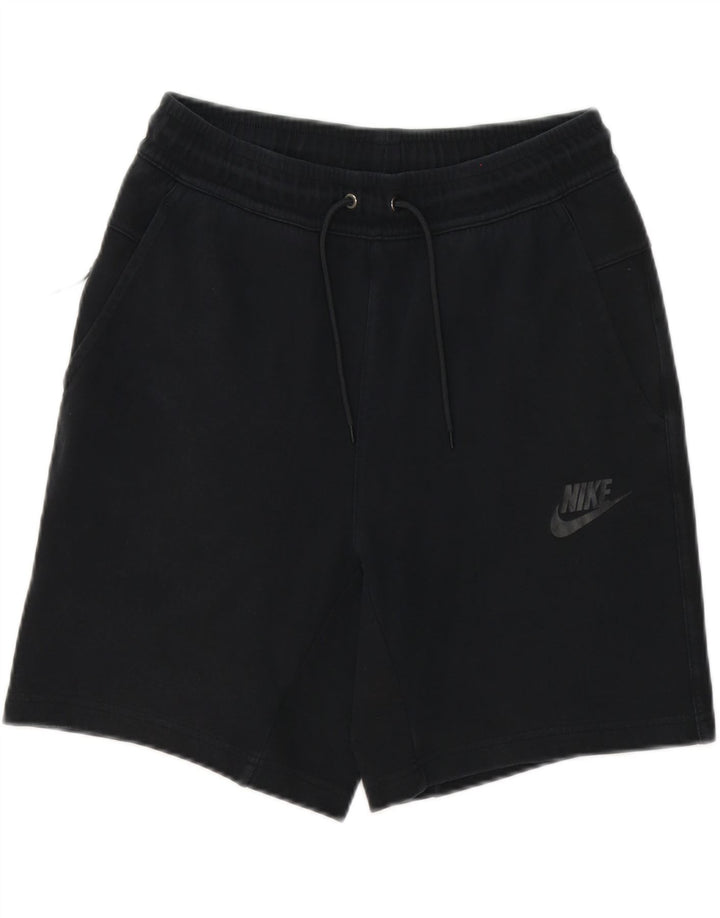 NIKE Pantalones cortos deportivos para hombre pequeños de algodón negro