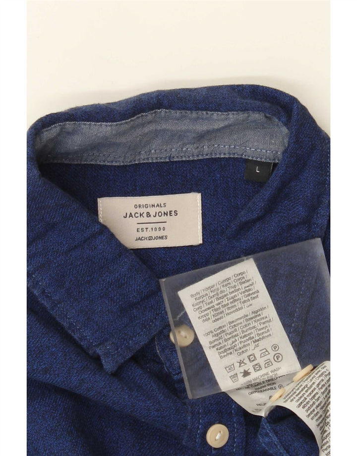 Camisa Jack & Jones Hombre Grande Azul Marino Algodón