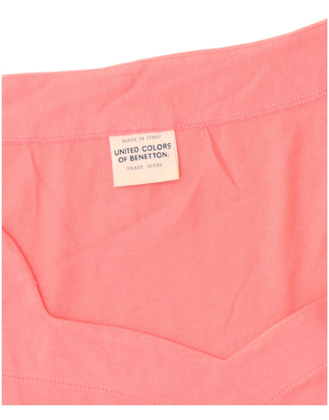 Benetton Camiseta De Mujer ES 44 Medio Rosa Algodón