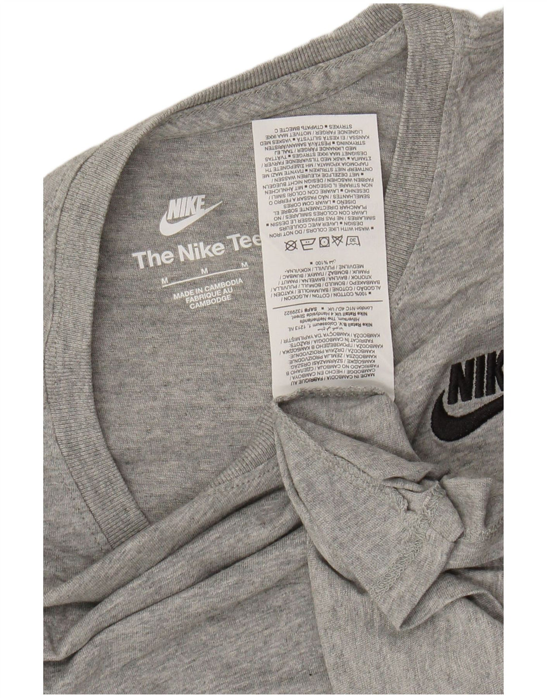 Camiseta NIKE para mujer UK 40 Algodón moteado gris medio