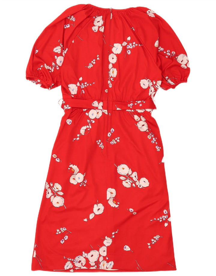 Vestido Trevira Mujer IT 40 Small Rojo Floral Poliéster