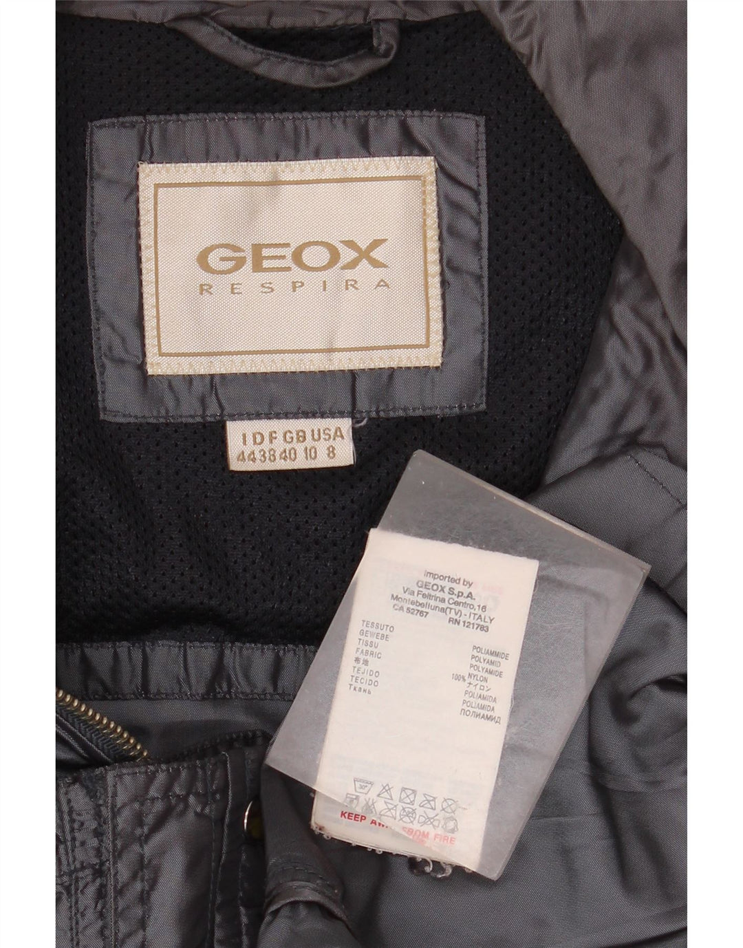 Geox Chaqueta utilitaria extragrande para mujer UK 10 Small Azul marino Poliamida