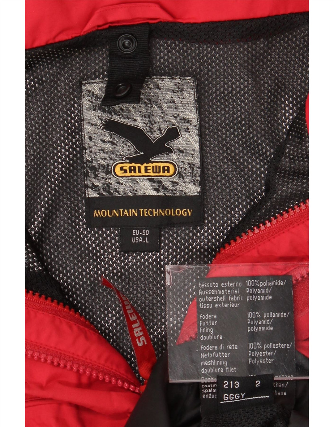 SALEWA Chaqueta cortavientos con capucha para hombre EU 50 Large Red Polyamide