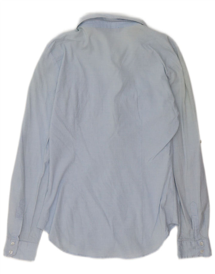 Zara Mujer Jersey Camisa UK 10 Small Azul