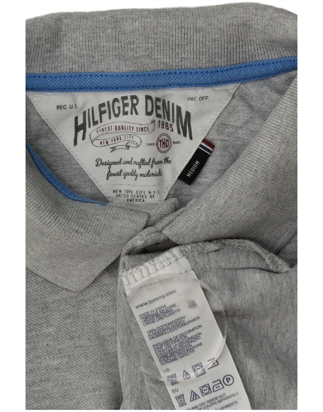 Polo Tommy Hilfiger de hombre con estampado gráfico de algodón moteado en gris medio