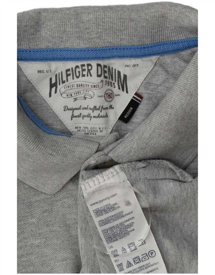 Polo Tommy Hilfiger de hombre con estampado gráfico de algodón moteado en gris medio