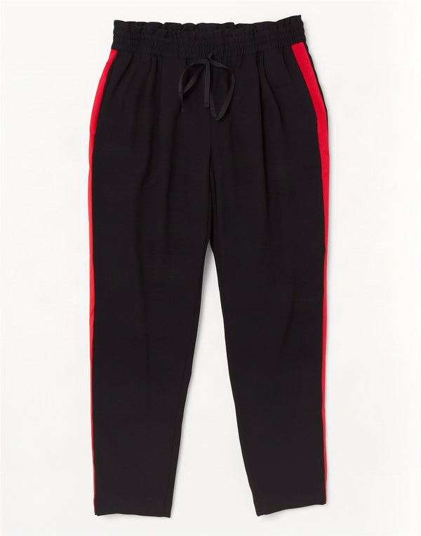 Zara Mujer Pantalones De Chándal UK 42 Mediano Negro Colorblock