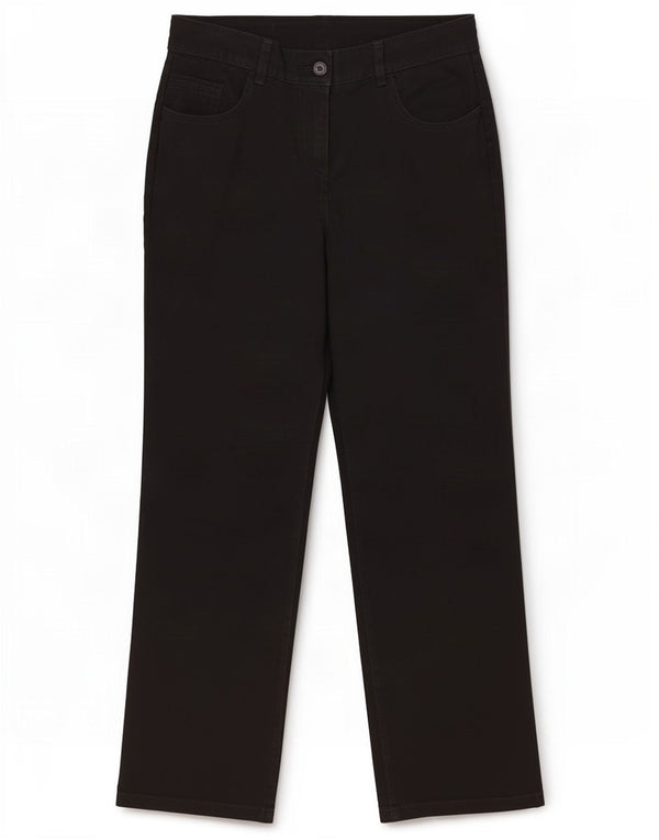 Marks & Spencer Pantalones Casuales Rectos para Mujer UK 12 Medium W30 L29 Negro