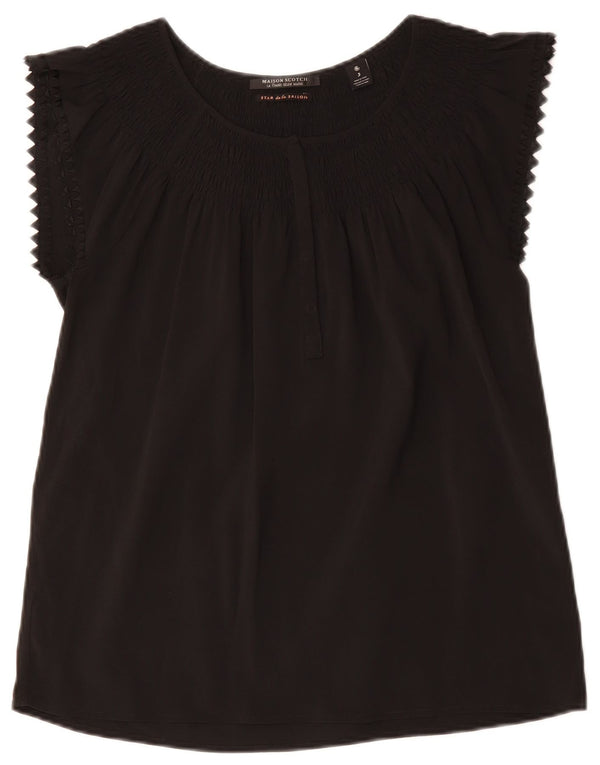 MAISON SCOTCH Blusa para Mujer Top UK 44 Medio Negro Poliéster