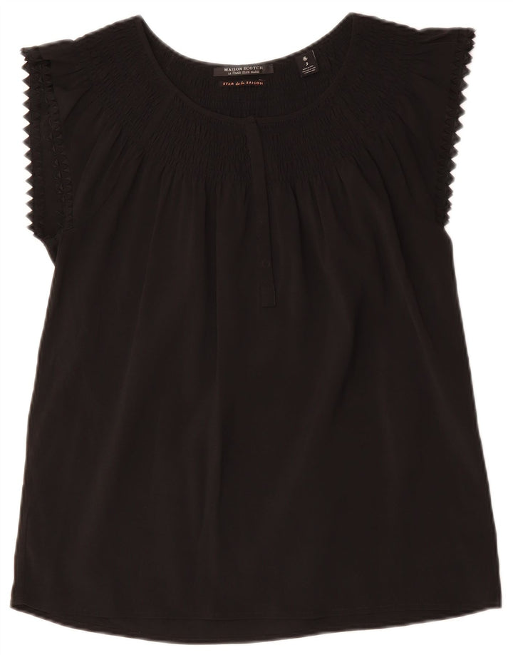 MAISON SCOTCH Blusa para Mujer Top UK 44 Medio Negro Poliéster