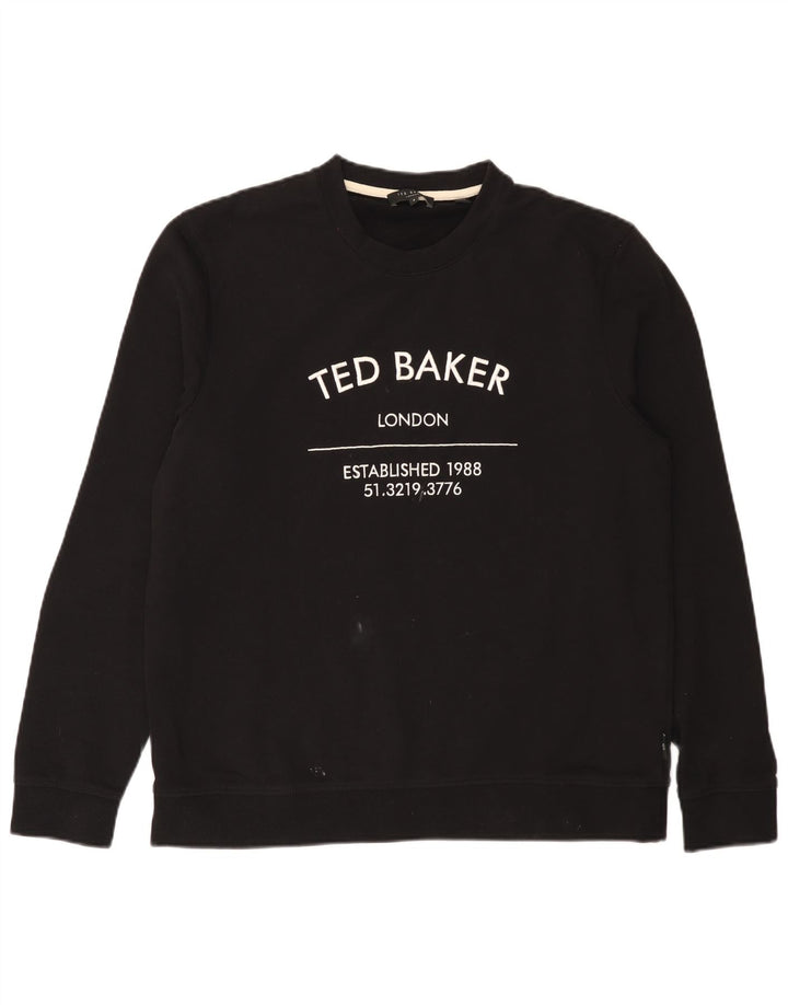 Ted Baker - Sudadera gráfica para hombre, talla 4, algodón negro grande