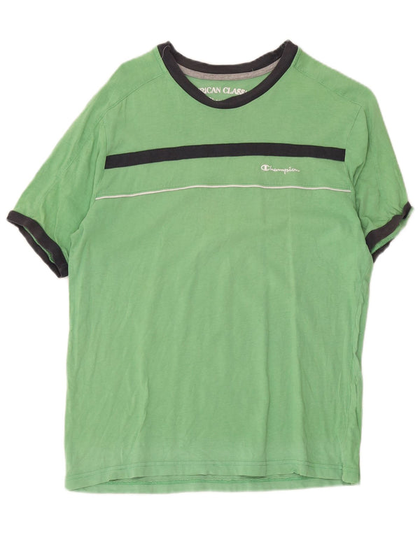 Champion Camiseta para hombre Top Medium Green Colorblock
