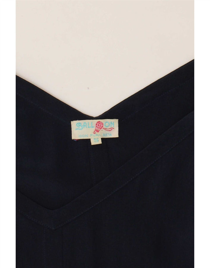 Ball On Top sin mangas para mujer UK 10 Small Seda azul marino