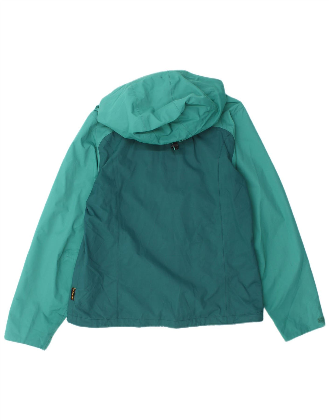 Jack Wolfskin Chaqueta impermeable con capucha para mujer UK 10 Small Turquesa Colorblock