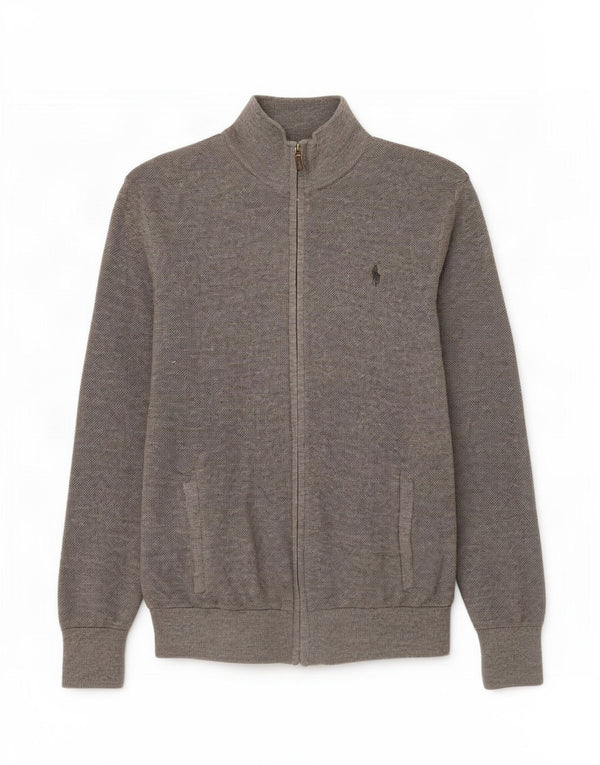 Polo Ralph Lauren Cárdigan para hombre suéter grande gris lana merino