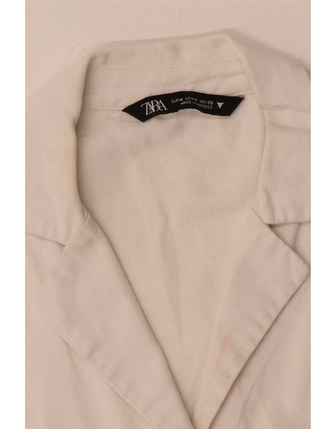 Zara Blusa de manga corta corta extragrande para mujer UK 44 Medium White