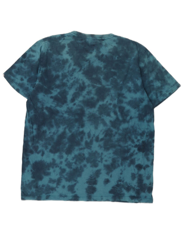 Camiseta gráfica Saltrock para hombre Top de algodón teñido anudado azul medio