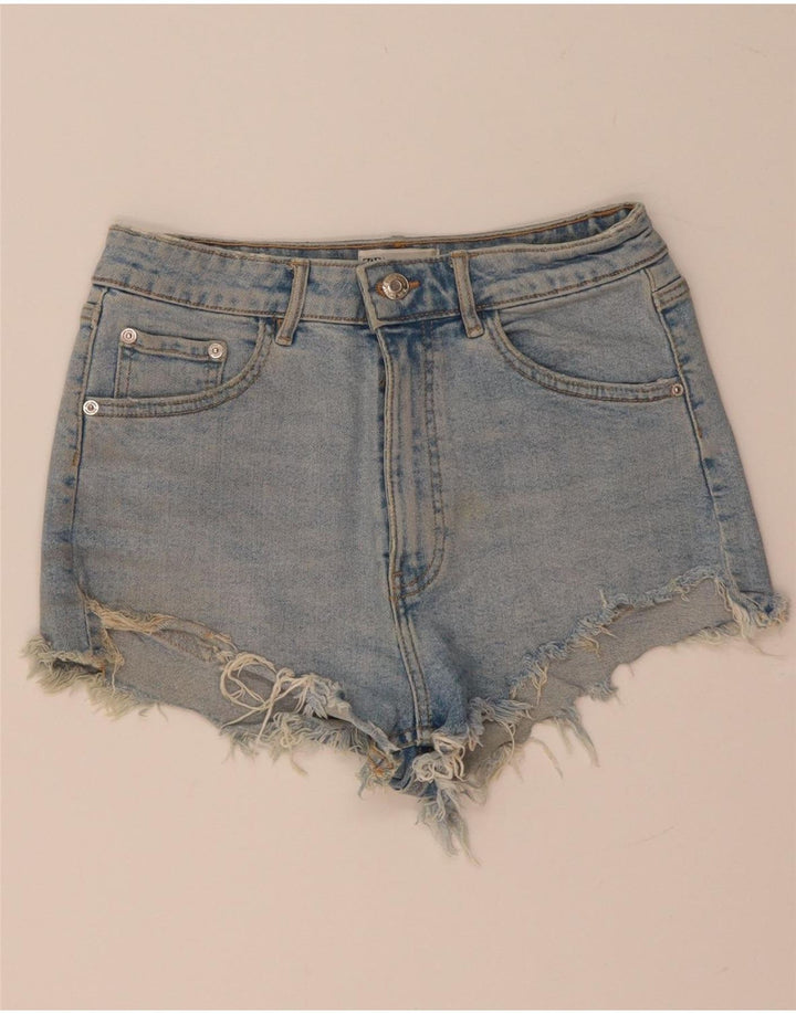 Zara Shorts De Mezclilla Para Mujer EU 38 Small W28 Azul