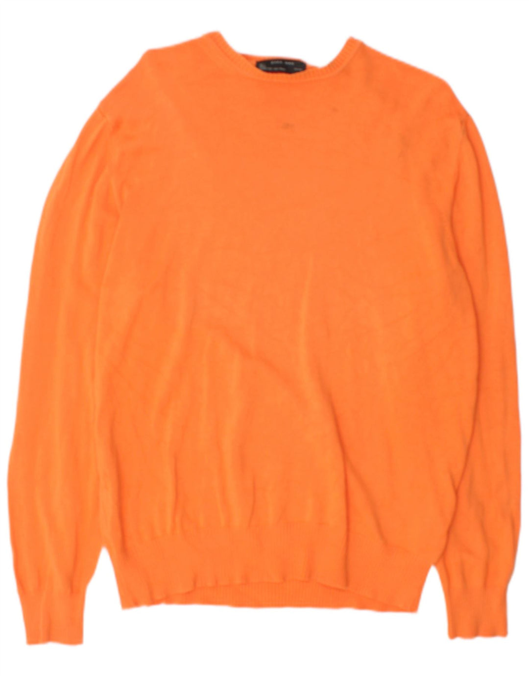 Zara Hombre Jersey Con Cuello Barco Jersey Grande Naranja Algodón