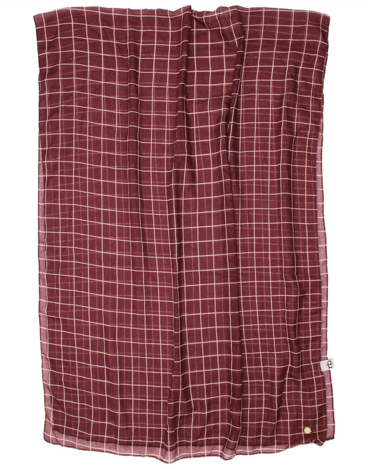 Roccobarocco Bufanda rectangular para mujer Talla única Granate Check Classic