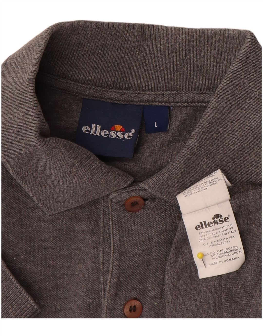 Polo Ellesse Hombre Grande Gris Algodón