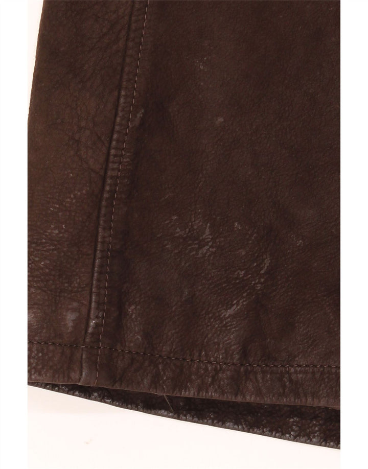 Chaqueta de cuero vintage para hombre IT 56 3XL cuero marrón