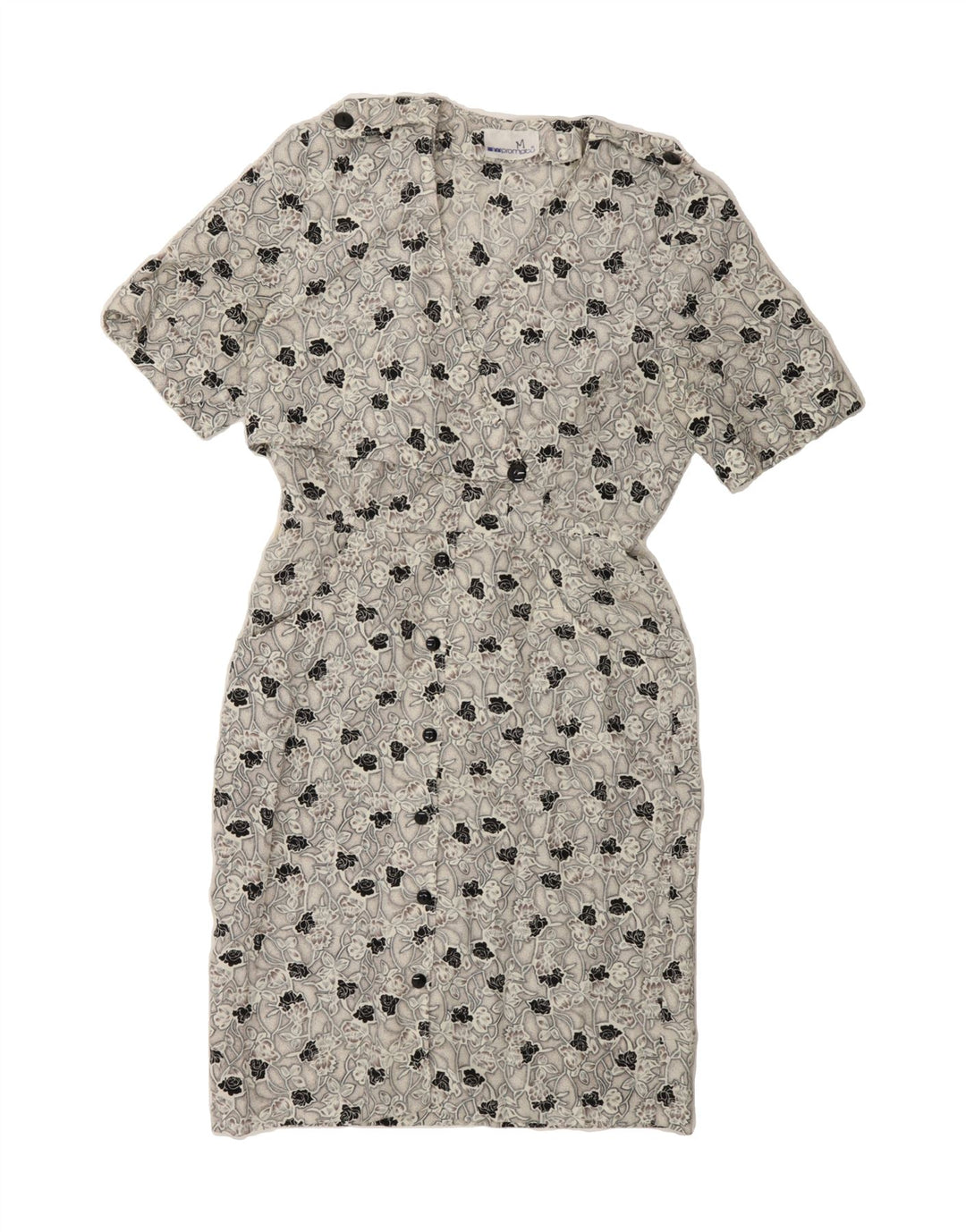 IMPROMPTU Womens Sheath Dress UK 14 Medium Grey Floral Vintage Impromptu and Second-Hand Impromptu from Messina Hembry 