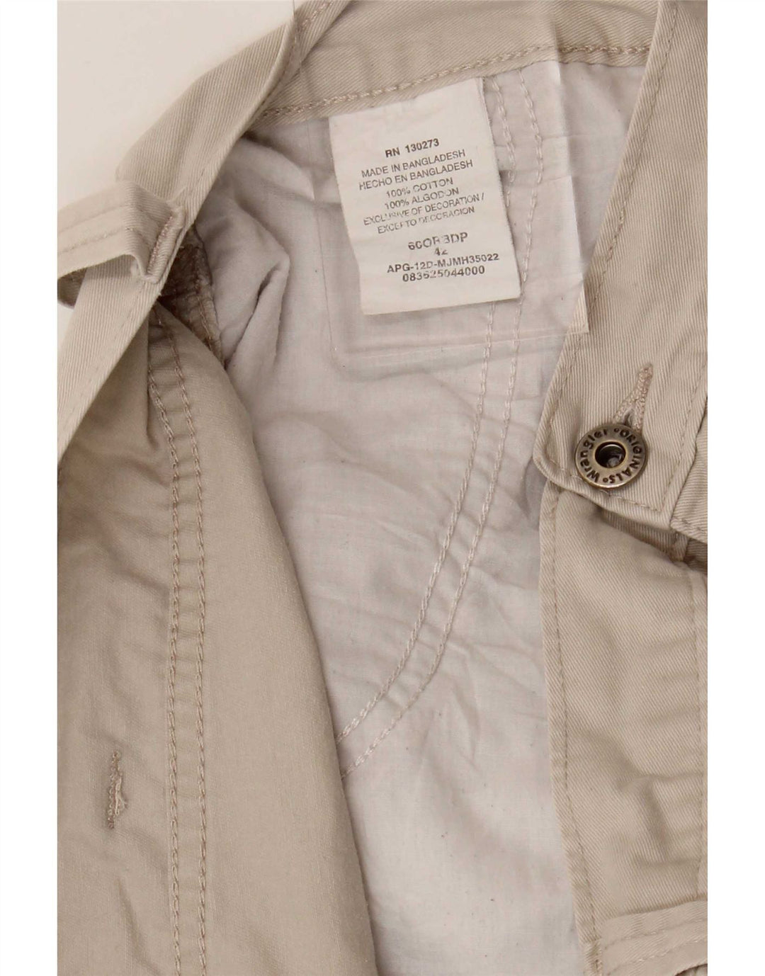 Wrangler Pantalones cortos cargo para hombre W42 2XL Algodón beige